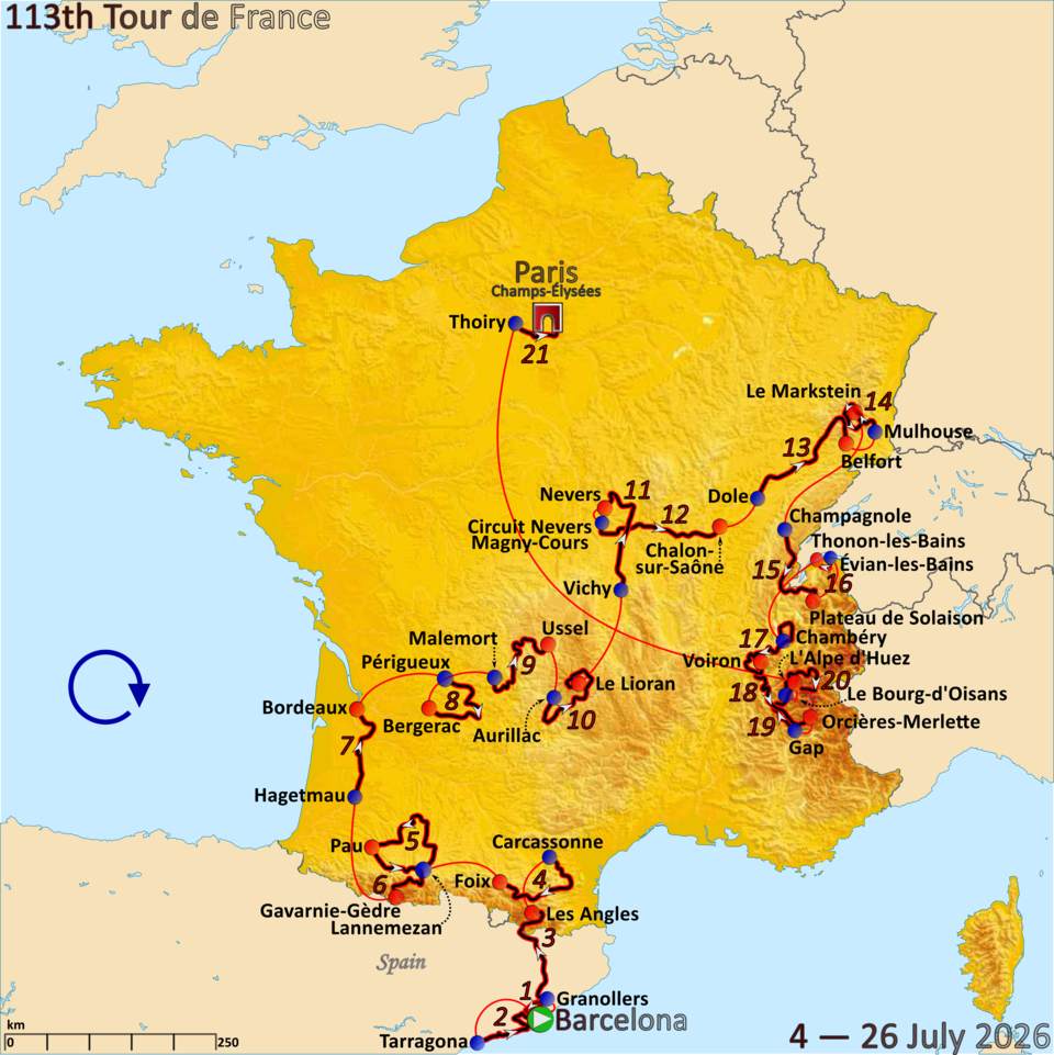 Parcours Tour de France 2026
