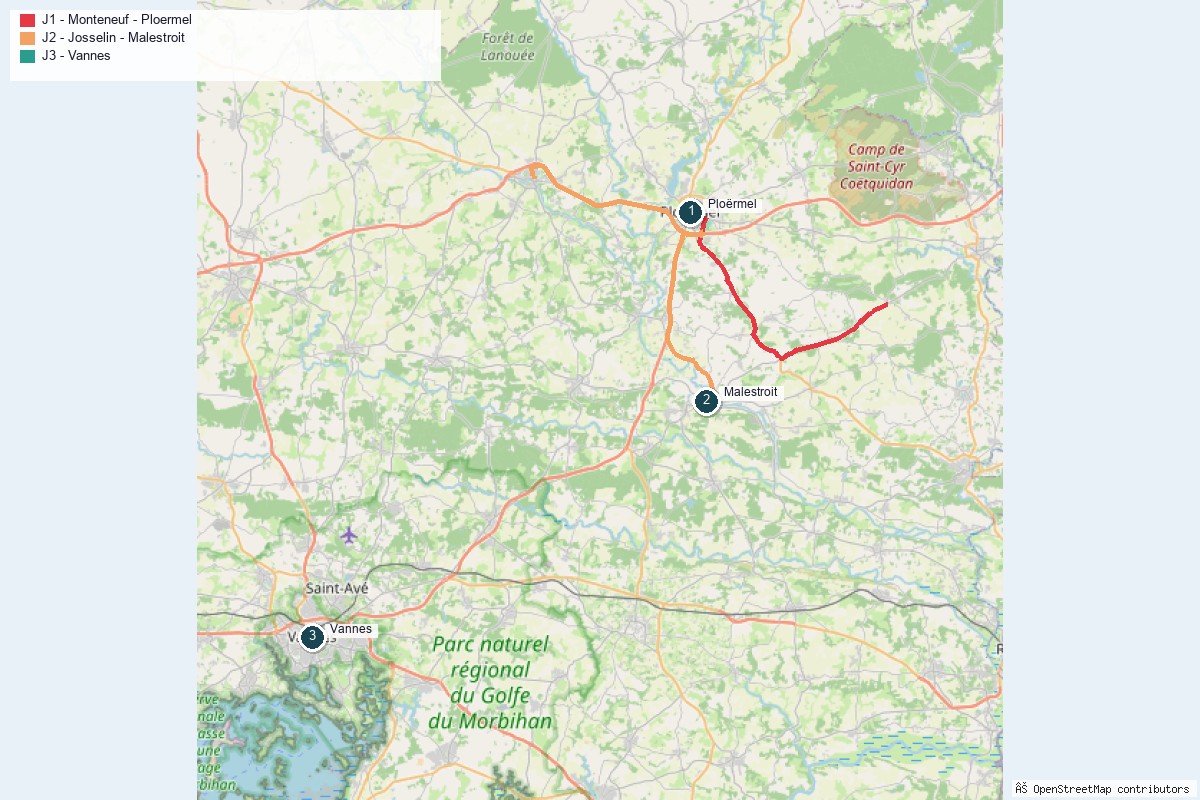 Carte du week-end en Bretagne